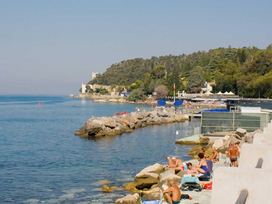 Summer beach in Barcola